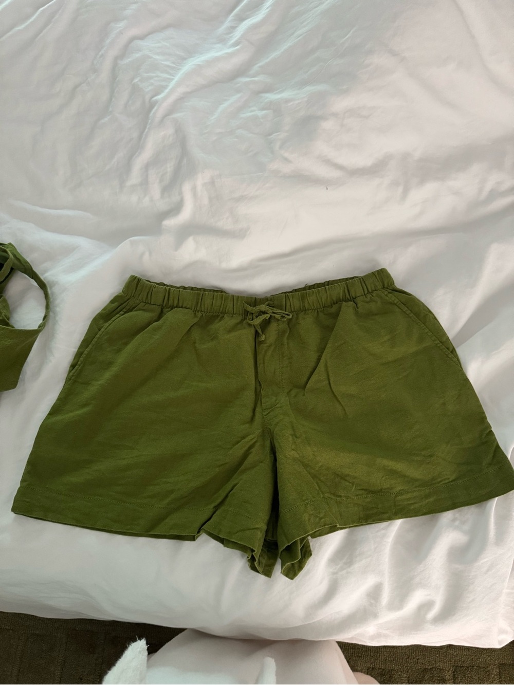 GAP Factory Olive High-Waist Drawstring Shorts